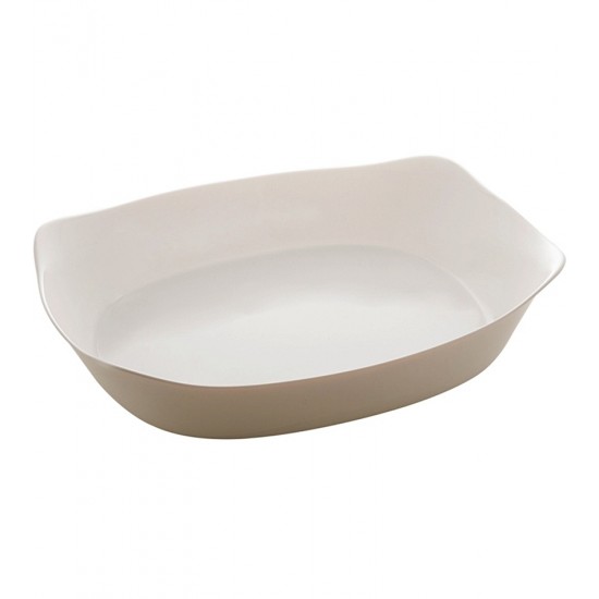 Travessa 34cm Por 25cm 7,5cm Altura De Vidro Opalino Carine White